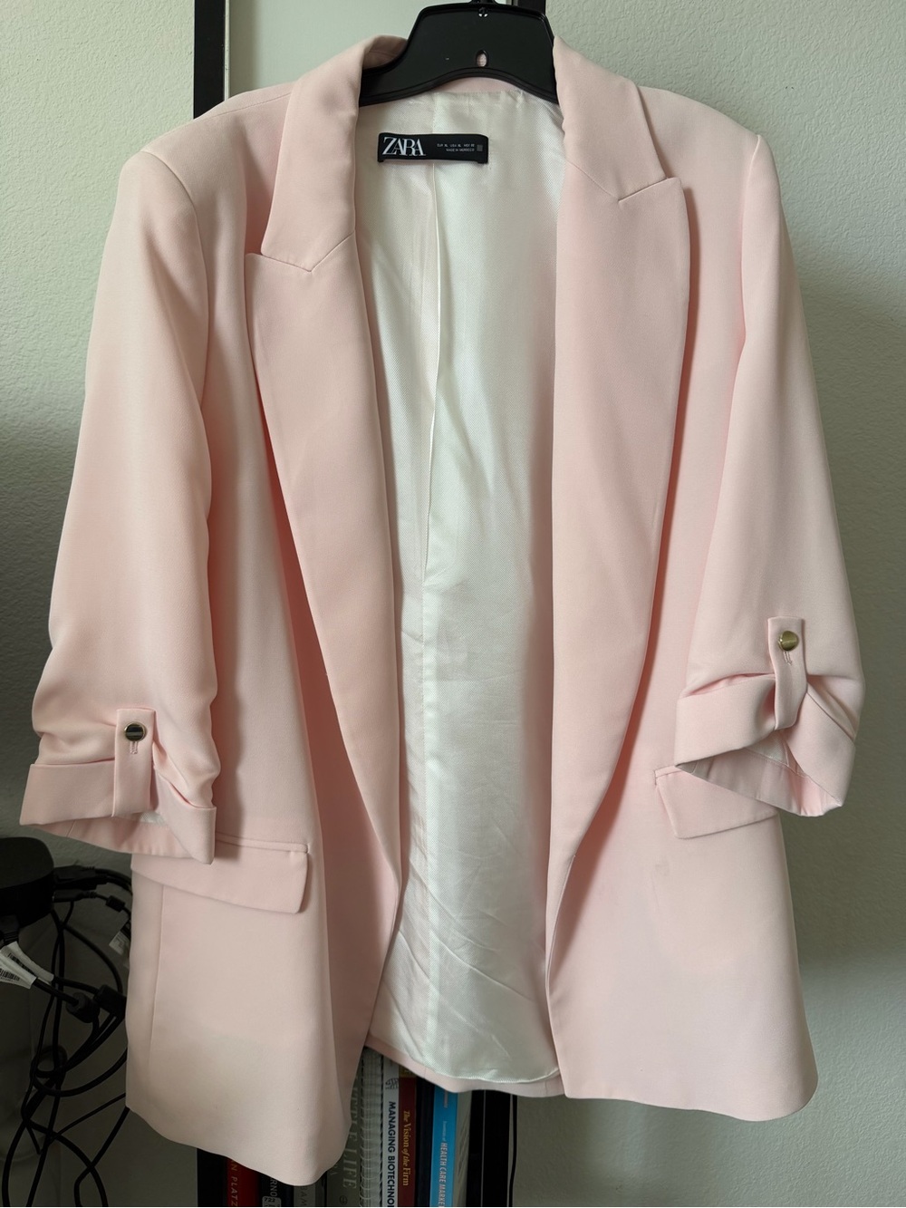 ZARA Light Pink Relaxed-Fit Blazer